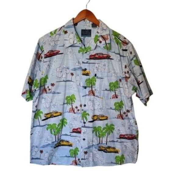 Pineapple Connection Hawaiian Tropical Blue Floral‎ - Picture 2 of 13